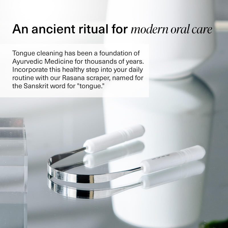 Boka Rasana Stainless- Steel Tongue Cleaner with Linen Travel Pouch | Remove Tongue Buildup | Freshen Breath - BeesActive Australia