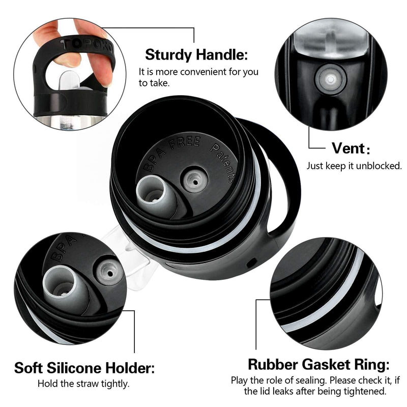 Straw Lid for Hydro Flask Standard Mouth, Simple Modern Ascent. Improved Replacement Cap Multi-Compatible with 1.91" Mouth 18 oz, 21 oz, 24 oz Insulated Water Bottle Flip Top A-1Pack - BeesActive Australia
