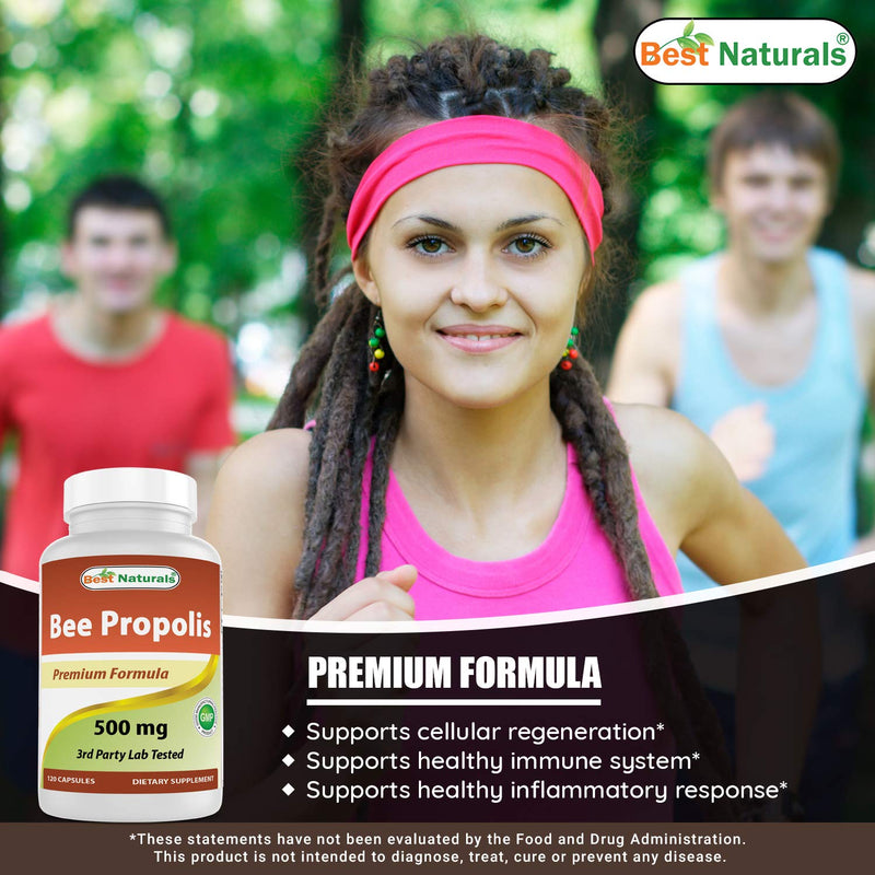 Best Naturals Bee Propolis 500 mg 120 Capsules (120 Count (Pack of 1)) 120 Count (Pack of 1) - BeesActive Australia