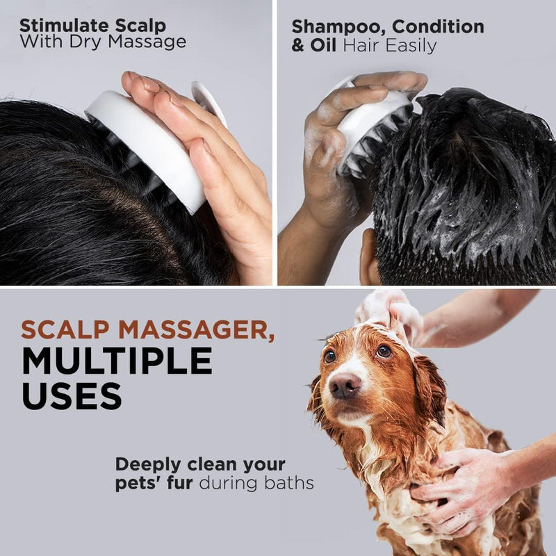 FURR Scalp Massager Brush | Hair Scalp Massager Hair Growth | Head Massager Scalp for Hair Growth | Hair Massager Scalp | Reduces Dandruff | Silicon Scalp Massager | Hair Scrubber | Shower Hair Brush - BeesActive Australia