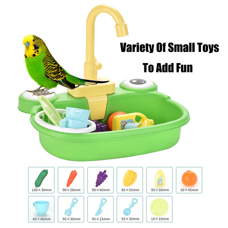 PINVNBY Parrot Bath Tub Bird Automatic Bathtub with Faucet Multifunctional Parakeet Shower Box Bird Bathroom Toys for Small Medium Birds - BeesActive Australia