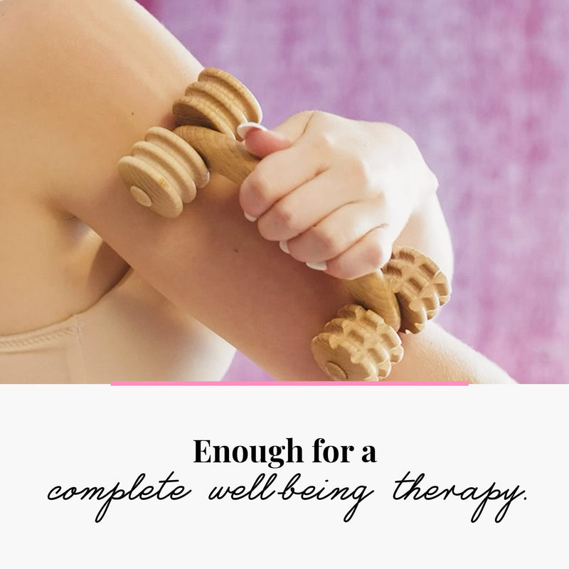 Tuuli Accessories Massage Muscle Roller Tool Massager for Back Neck Shoulder Arms Legs Body Wooden 18 x 7 x 6 cm - BeesActive Australia