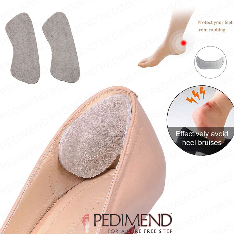 Pedimend™ Shoes Soft Suede Leather Filler Heel Grips For Snug Fit | For Men & Women | Stop Feet Heel Rubbing & Slipping | Self Adhesive Heel Grips - BeesActive Australia