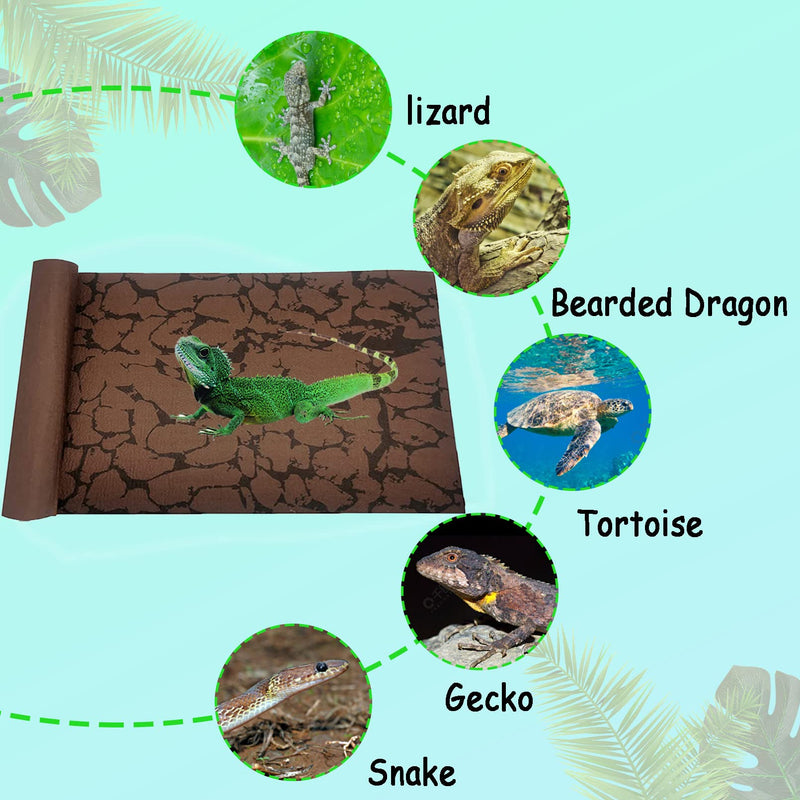BNOSDM 23.6" x 15.7" Reptile Carpet Mat Bearded Dragon Terrarium Liner Bedding Substrate Cage for Tortoise Lizard Leopard Gecko Snake Chameleon 2PCS - BeesActive Australia