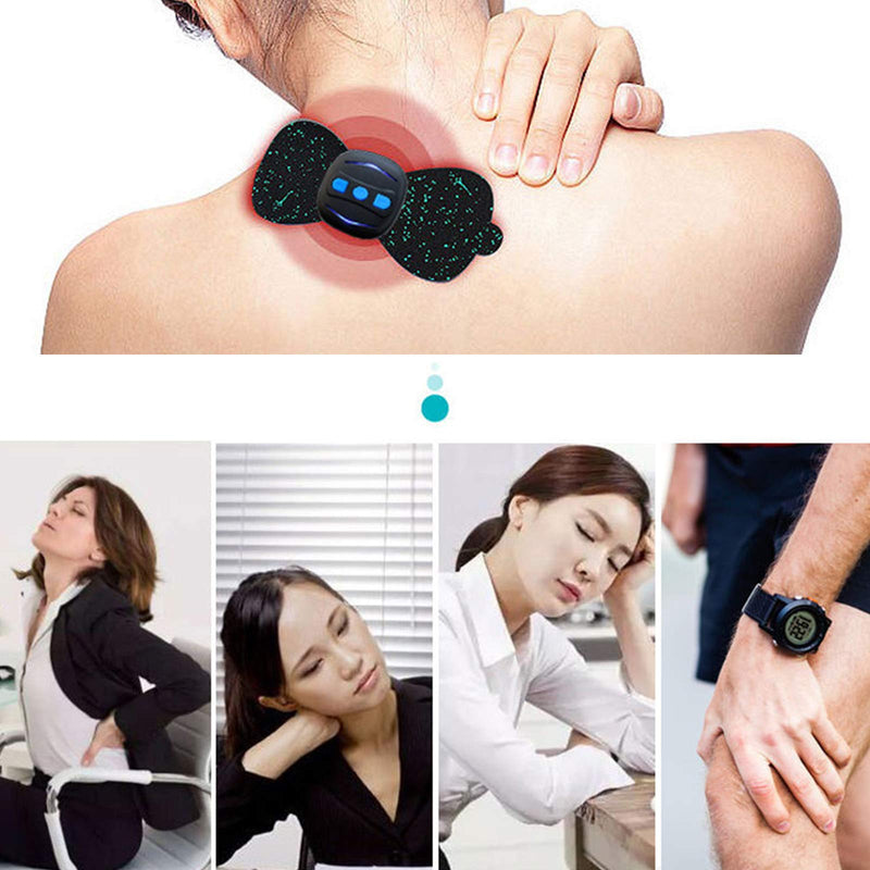 Massage Machine for Neck and Back, Mini Cervical Massager Wireless Massager Muscle Stimulator Pads Back Neck Massager Cushion for Relax Muscles, Adjustable Speeds for Car Chair Office - BeesActive Australia