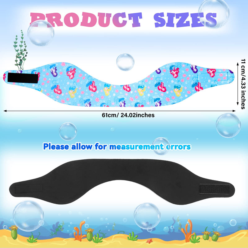 6 Pieces Waterproof Swimming Headband Kids Adults Wider Swimming Ear Band Swim Bands for Ears Toddler Swim Earplugs Mermaid - BeesActive Australia