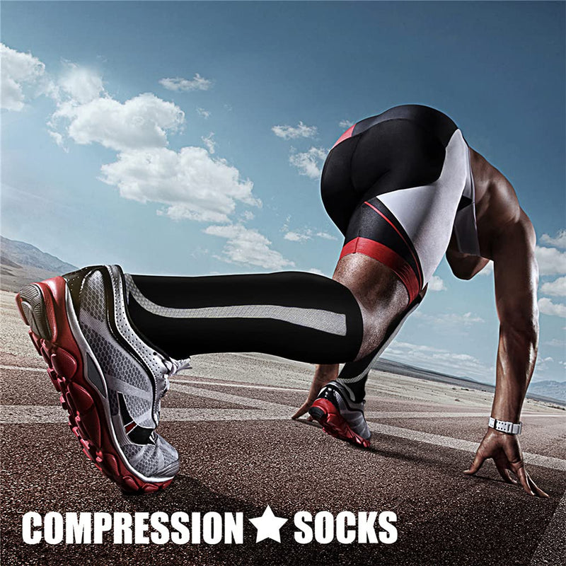 CHARMKING 3 Pairs Copper Compression Socks for Women & Men Circulation 15-20 mmHg is Best for All Day Wear Running Nurse Small-Medium 19 Strip-black/White/Pink - BeesActive Australia