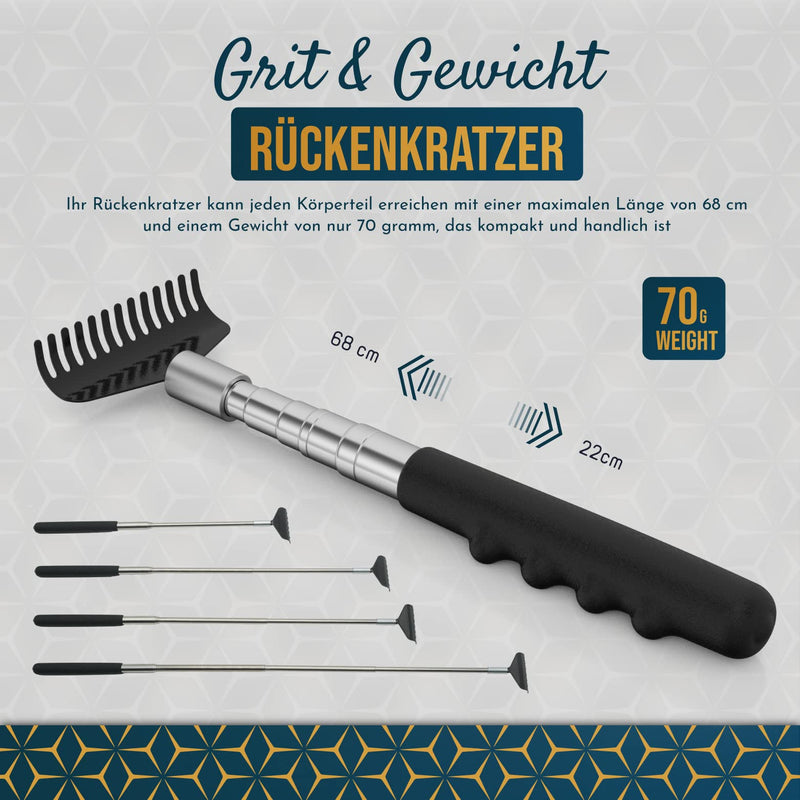 RAAFI Large Robust Back Scratcher for Smooth Scratching Against Itching. Back Scratcher for Men and Women with Extra Wide Head for Maximum Scratching Surface and Reinforced Telescope for Stability - BeesActive Australia
