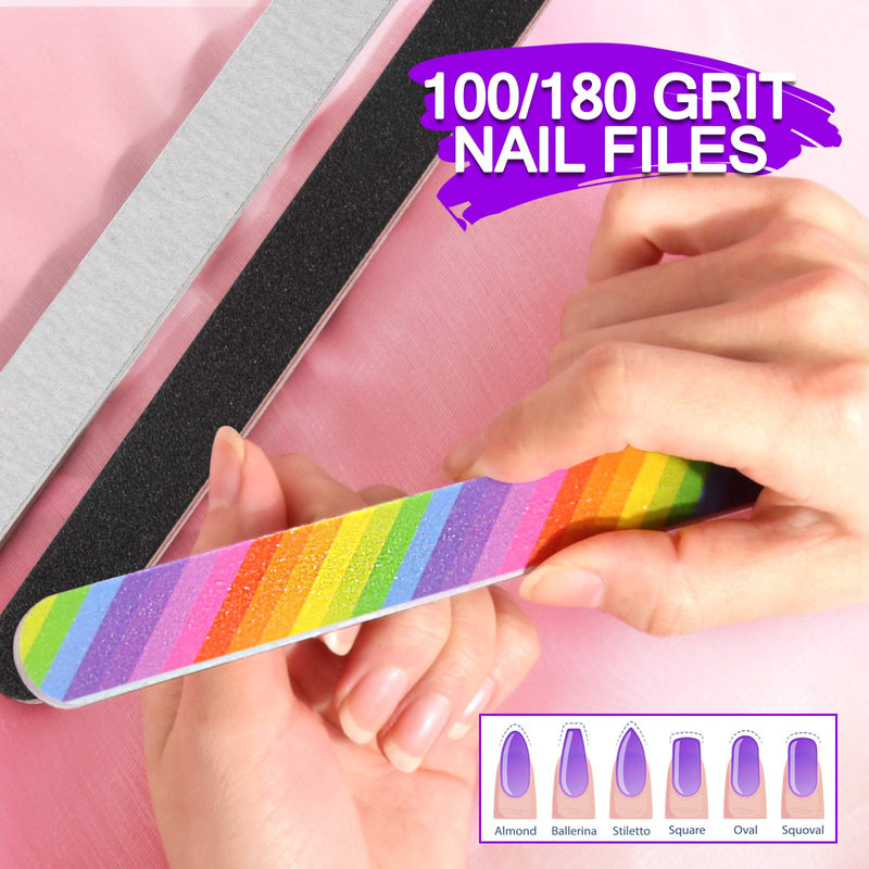 Manicure Nail File Kit-3Pcs Double Sided Nail File, Rectangular Nail Buffer, 4 Step Buffing Block, 3Pcs Cuticle Clipper & Pusher, and Nail Brush, Complete Nail Kit with Buffer for Salon Nail Art - BeesActive Australia