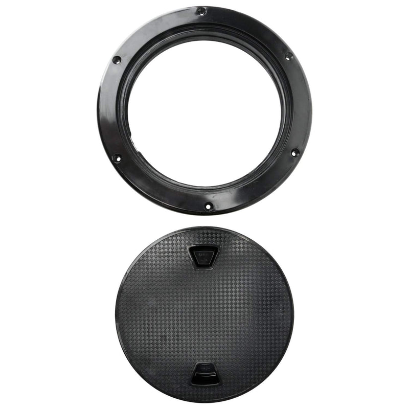 Amarine Made 2 Pack of Boat Round Non Slip Inspection Hatch,Detachable Cover and Pre-drilled Holes in Deck Plate Easily to Install 6" Black - BeesActive Australia
