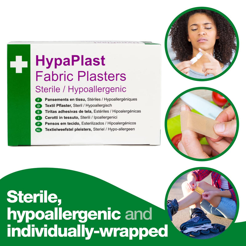 Safety First Aid Group HypaPlast Fabric Plasters, Assorted (100) Sterile Hypoallergenic - BeesActive Australia