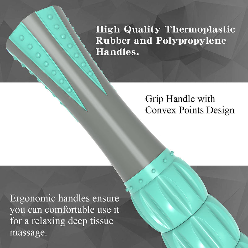 Muscle Roller, Massage Roller Stick for Athletes, Help Reducing Muscle Soreness Cramping Tightness Leg Arms Back Calves Muscle Massager (Cyan Gray) Cyan Gray - BeesActive Australia