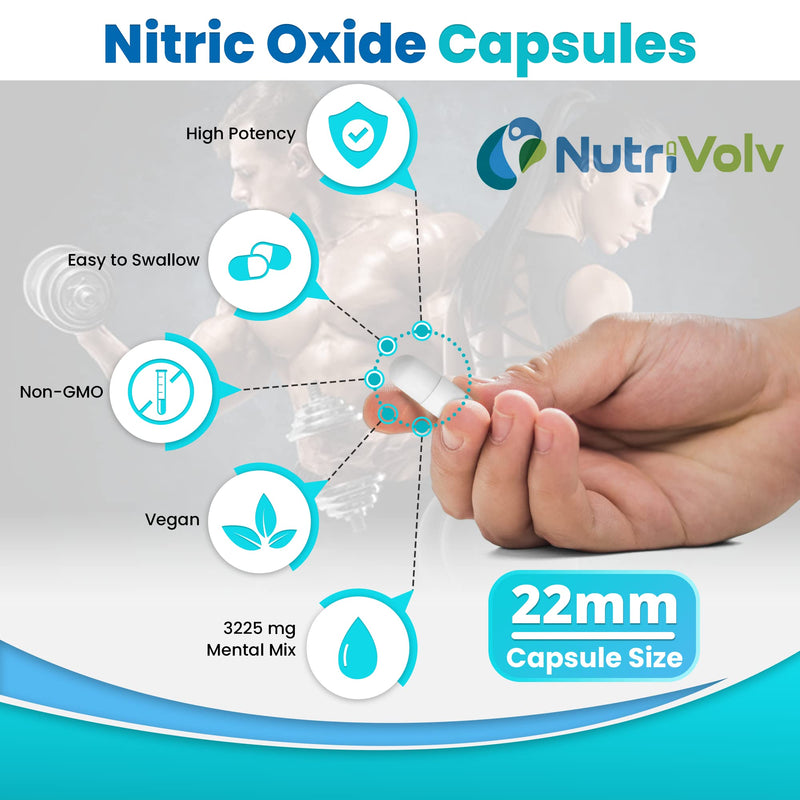Nitric Oxide L-Arginine 100% Pre Workout Supports Athletic Performance and Muscle Building | 120 Capsules - BeesActive Australia