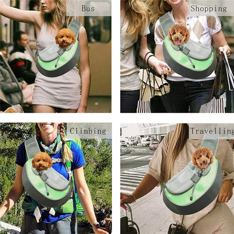 Pet Dog Sling Carrier, Breathable Mesh Hand Free Adjustable Travel Safe Puppy Sling Bag Carrier Dog Satchel Carrier for Dogs Cats Rabbit Small Animals Adjustable Buckle for 5-10 lbs Yellow - BeesActive Australia