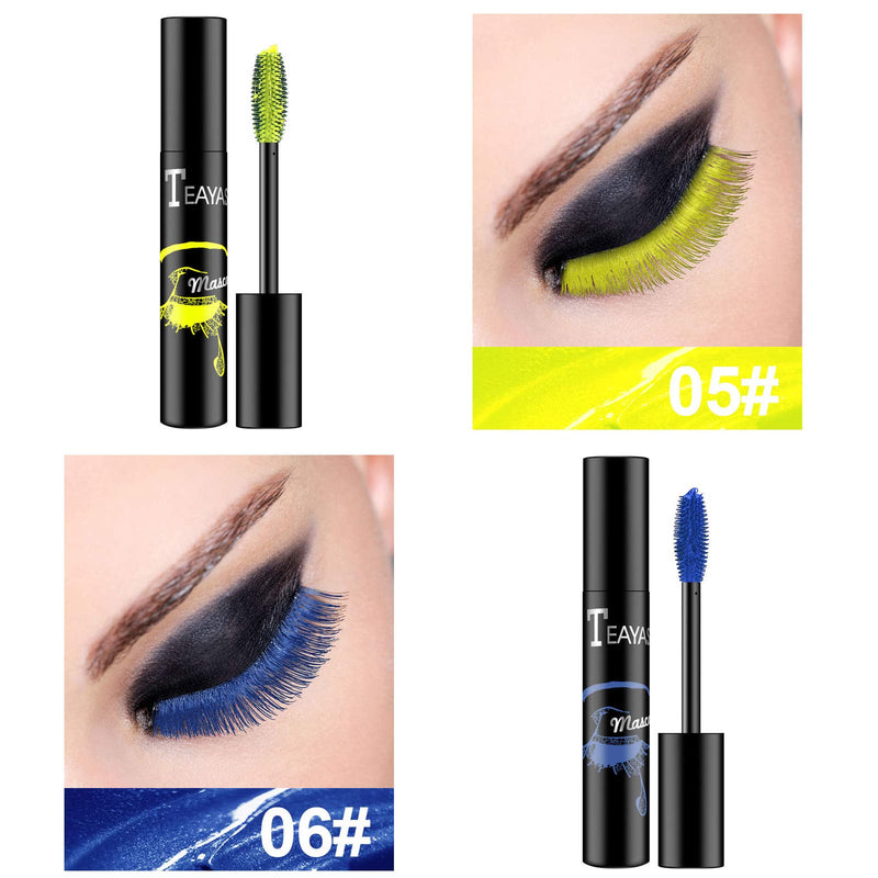 Gireatick Colorful Mascara set of 7 colors, Natural Waterproof 4D Silk Fiber Lash Mascara, Lengthening Thick Long Lasting Charming Eye Makeup - BeesActive Australia