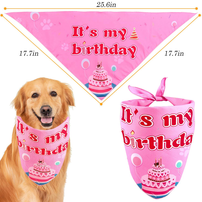 Dog Birthday Party Supplies - Dog Girl Birthday Bandanas Set with Dog Birthday Hat, Scarf, Birthday Banner, Balloons and Bowtie. Puppy Dog Pals Birthday Party Decorations.… A-pink - BeesActive Australia