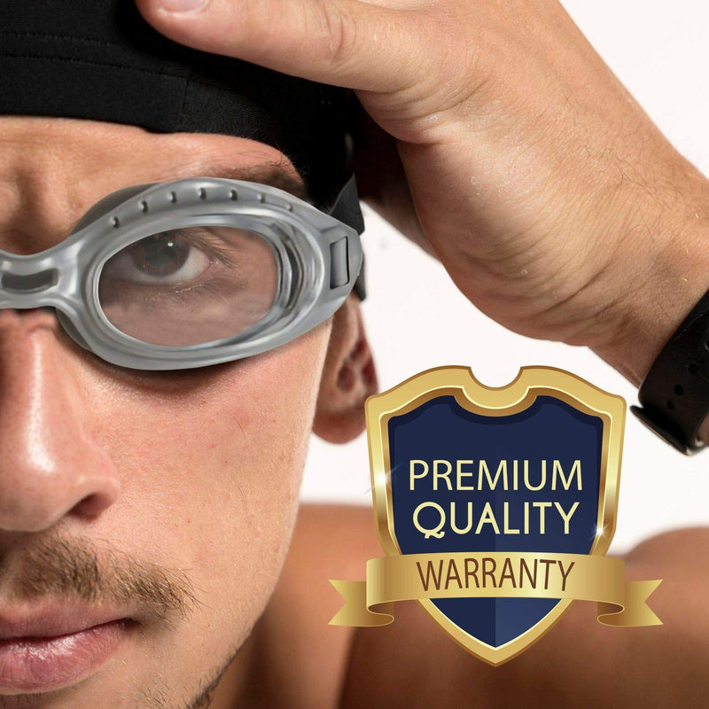 Water Gear Elite Anti-Fog Swim Goggles Clear/Silver - BeesActive Australia