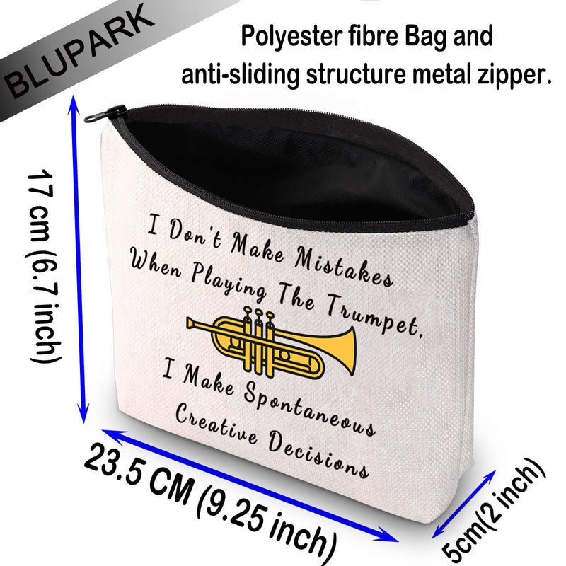 BLUPARK Trumpeter Gift Cornet Cosmetic Bag I Don't Make Mistakes When Playing The Trumpet Girl Trumpet Player Gift for Musician (When Playing The Trumpet) - BeesActive Australia
