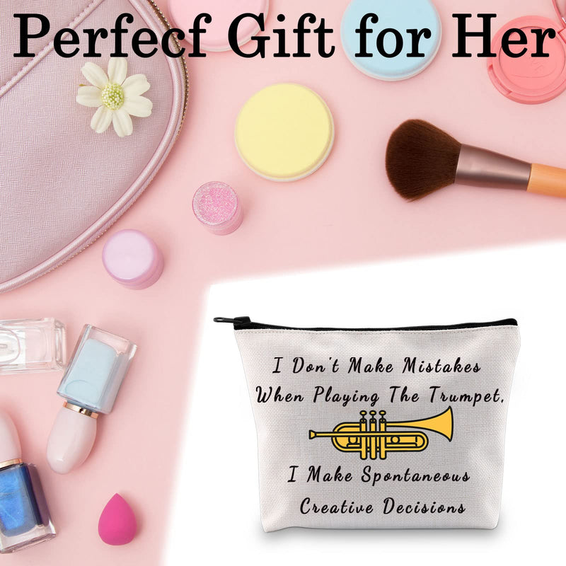 BLUPARK Trumpeter Gift Cornet Cosmetic Bag I Don't Make Mistakes When Playing The Trumpet Girl Trumpet Player Gift for Musician (When Playing The Trumpet) - BeesActive Australia