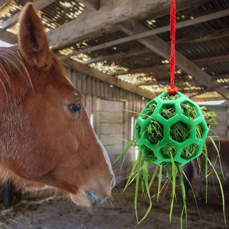 2pcs Horse Treat Ball Hay Feeder Toy Ball Hanging Feeding Toy for Horse Horse Goat Sheep Relieve Stress, Horse Stable Stall Paddock Rest Green - BeesActive Australia