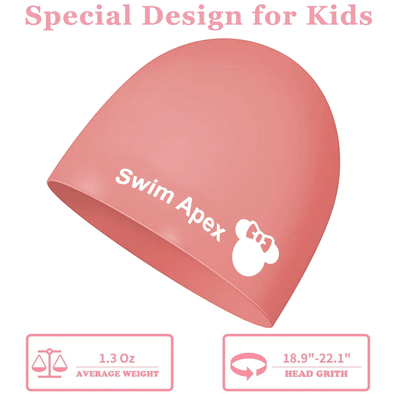 Kids Swim Caps for Kids,Silicone Swimming Cap for Boys Girls, Cartoon Swimming Hat for Long and Short Hair, Waterproof Comfy Bathing Cap, Cover Ears Waterproof Bathing Cap Keep Hair Dry - BeesActive Australia
