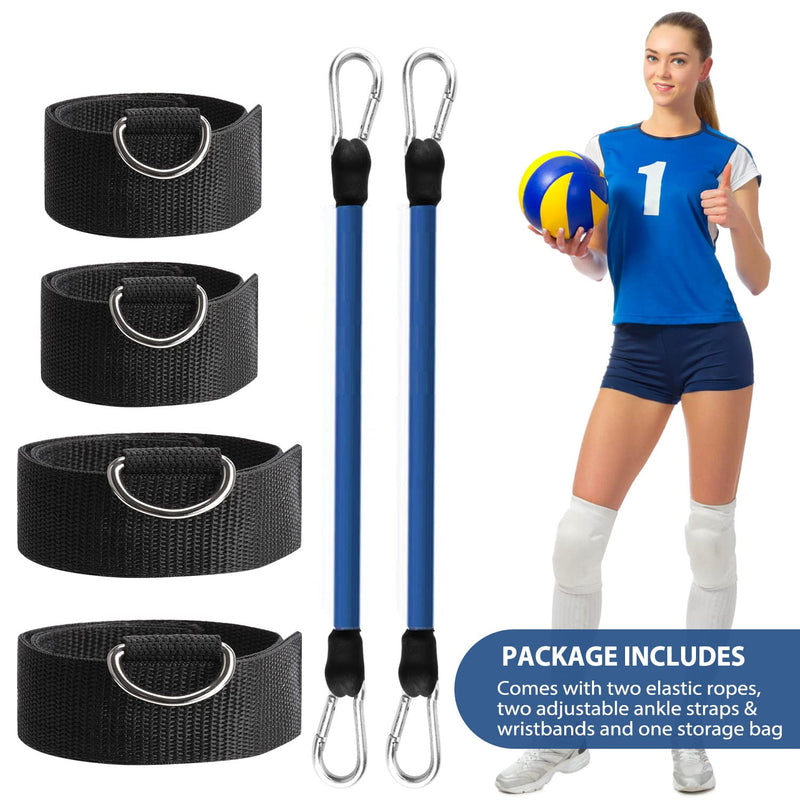 TOBWOLF Volleyball Training Pass Rite Aid Resistance Band, Elastic Volleyball Resistance Belt Set for for Practicing Serving, Arm Swing Passing, Agility Training Training Belt with Wristband & Ankle Strap (Blue) - BeesActive Australia