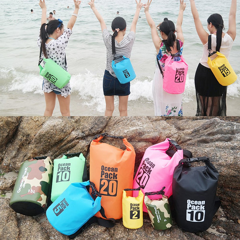 Bear Outdoor Dry Sack/Floating Waterproof Bag 2L/5L/10L/20L/30L for Boating, Kayaking, Hiking, Snowboarding, Camping, Rafting, Fishing and Backpacking Black - BeesActive Australia