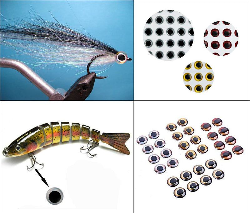 Fishing Lures Eyes Lifelike Bionic Fish Eyes Artificial Holographic Fake Eyes Fly Tying DIY Lures Making Accessories 432pcs-4/5/6mm - BeesActive Australia