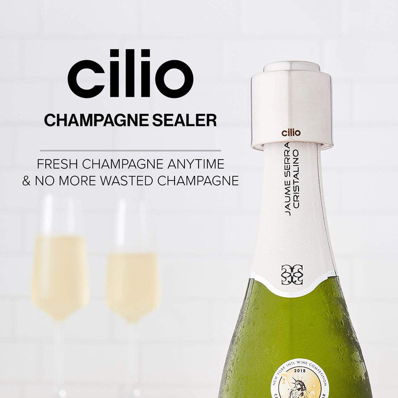 [AUSTRALIA] - Cilio Stainless Steel Champagne Sealer Wine Stoppers, Large 