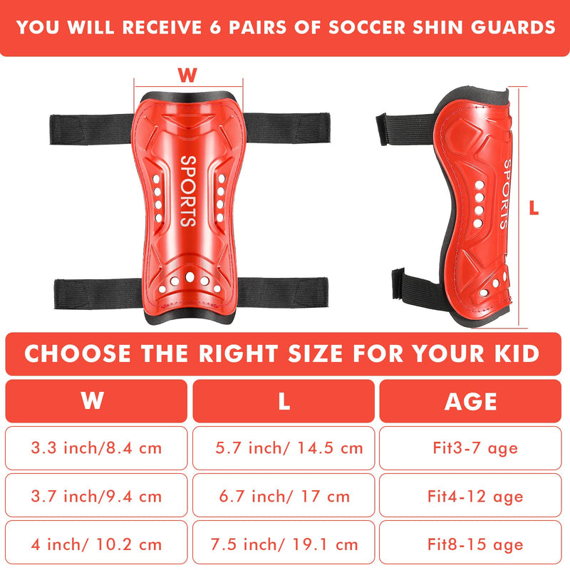 12 Pieces Sport Soccer Shin Guards Breathable Shin Pads Lightweight Boys Shin Guards Kids Shin Guards Child Calf Protective Gear Soccer Equipment with Adjustable Tape for Football Youth Girls Toddler - BeesActive Australia