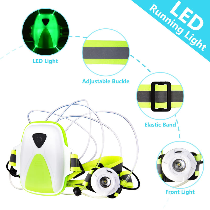 Ni-SHEN LED Reflective Running Vest with Front Light,Running Lights for Runners,Safety Vest for Men/Women Running,Cycling or Walking, High Visibility Warning LED Lights with Adjustable Elastic Belt - BeesActive Australia
