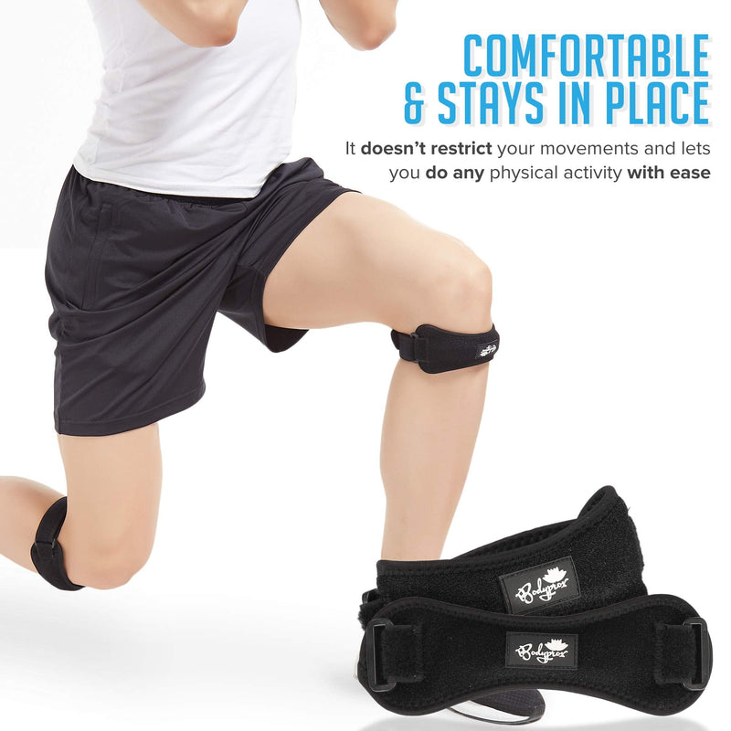 Patella Tendon Knee Strap 2 Pack, Knee Pain Relief Support Brace Hiking, Soccer, Basketball, Running, Jumpers Knee, Tennis, Tendonitis, Volleyball & Squats - BeesActive Australia