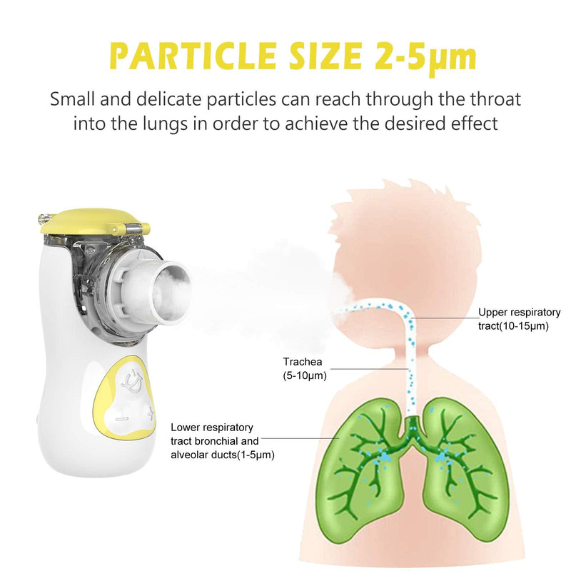 FEELLIFE Portable Inhaler, Handheld Steam Atomiser, for Kids Travel and Household use Yellow - BeesActive Australia