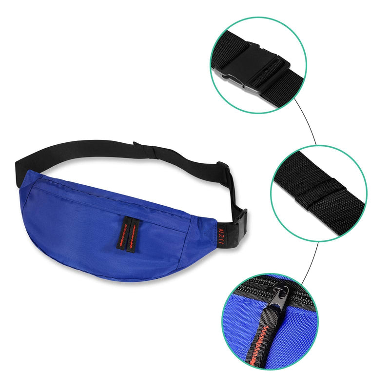 NZII Running waist pack,Fanny Pack for Men Women,Lightweight Belt Bag for Travel Sports Hiking(355 Blue) - BeesActive Australia
