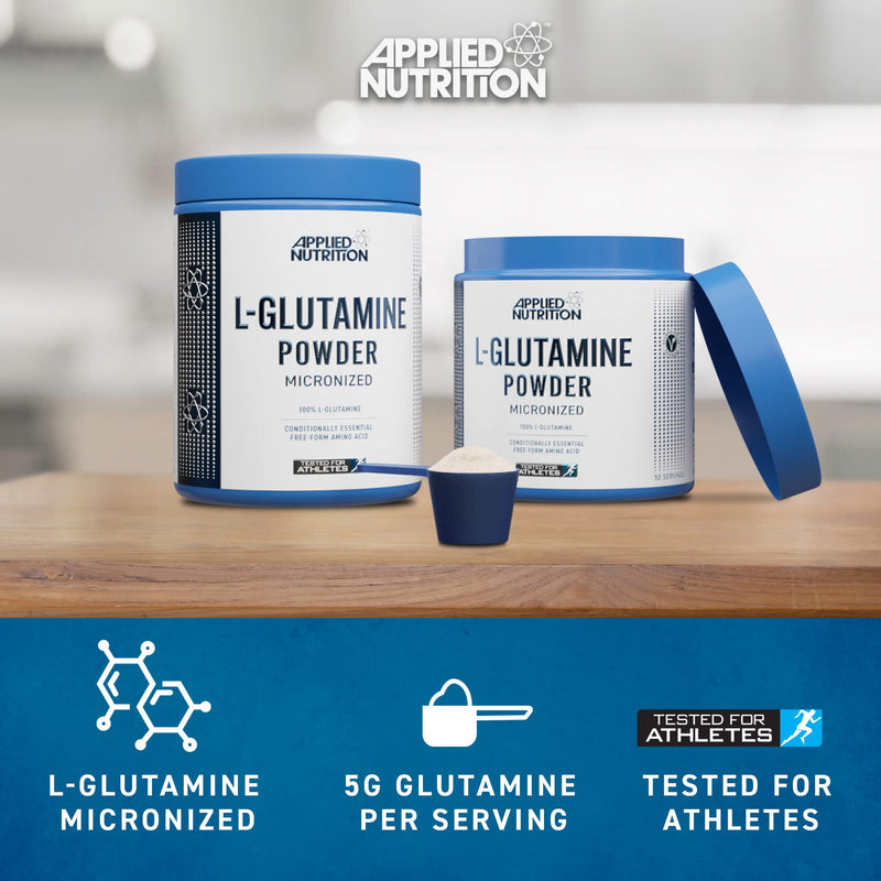 Applied Nutrition L Glutamine Powder - Amino Acid, Muscle Strength & Recovery, Boosts Immune System, Unflavoured (500g - 100 Servings) 500 g (Pack of 1) - BeesActive Australia