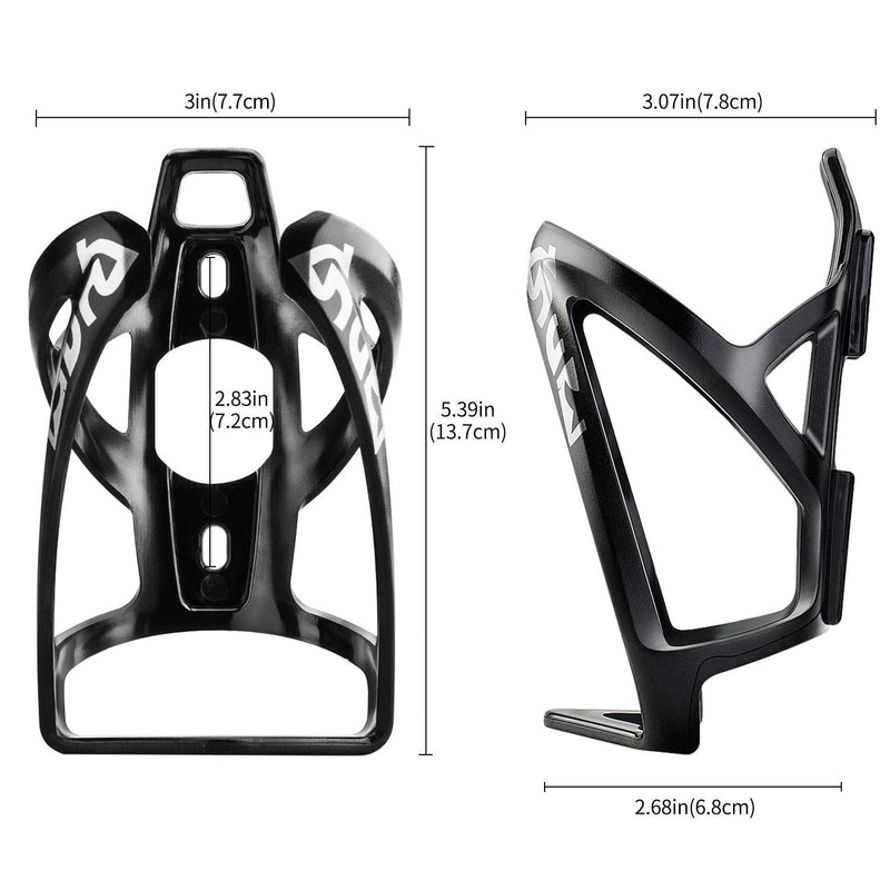 Suruid Bike Water Bottle Cage, Universal Bike Cup Holder, Lightweight and Strong Bicycle Water Bottle Holder with Screws, Great for Road and Mountain Bikes, 2 Pack - Black - BeesActive Australia