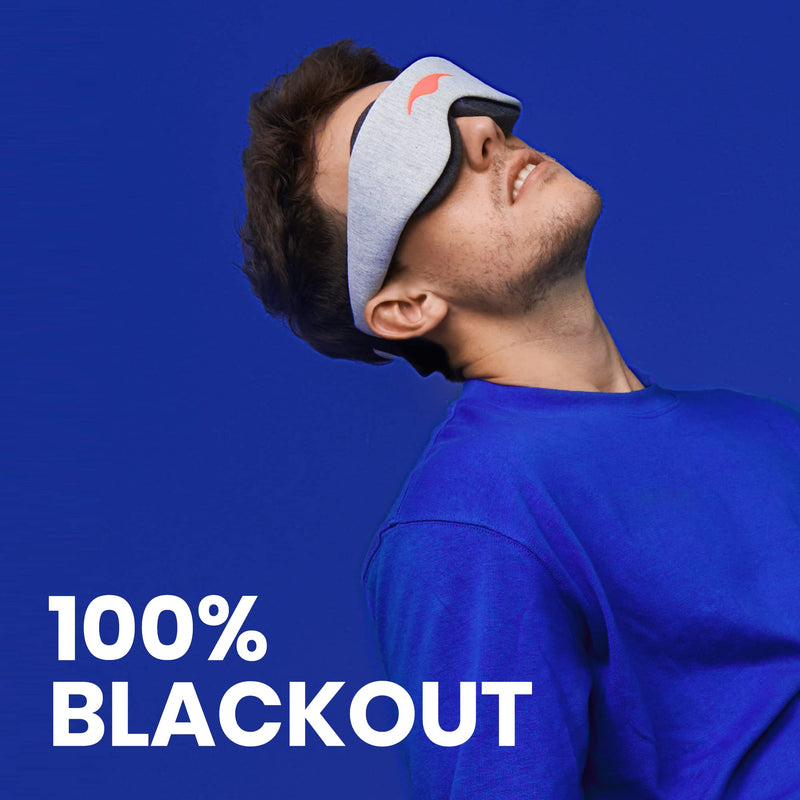 Manta Sleep Mask - 100% Light Blocking Eye Mask, Zero Eye Pressure, Comfortable & Adjustable Sleeping Mask for Women Men, Perfect Blindfold for Sleep/Travel/Nap/Shift Work Gray 1 count (Pack of 1) - BeesActive Australia