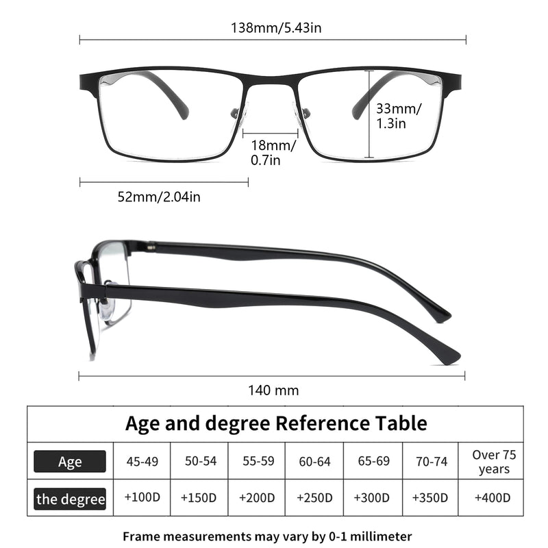 Fsread 4 Pack Reading Glasses For Men Blue Light Blocking Mens Reading Glasses Metal Frame Lightweight Spring Hinge 4 Mix 1.0 Dioptres - BeesActive Australia