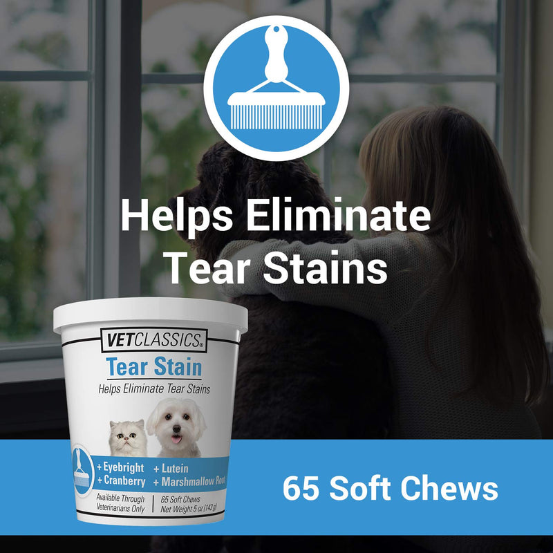 Vet Classics Tear Stain Supplements for Dogs, Cats – Helps to Prevent and Eliminate Tear Stains for Dog, Cat Breeds – Pet Supplement, Pet Immune Support 65 Soft Chews - BeesActive Australia