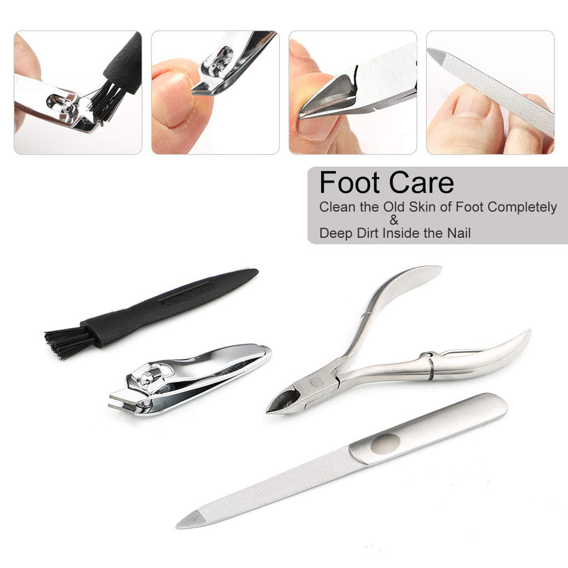 Manicure Pedicure Set,Stainless Steel Manicure Tools, Professional Mens Nail Grooming Kit, Perfect gift for Women & Men with Portable Travel Case - BeesActive Australia