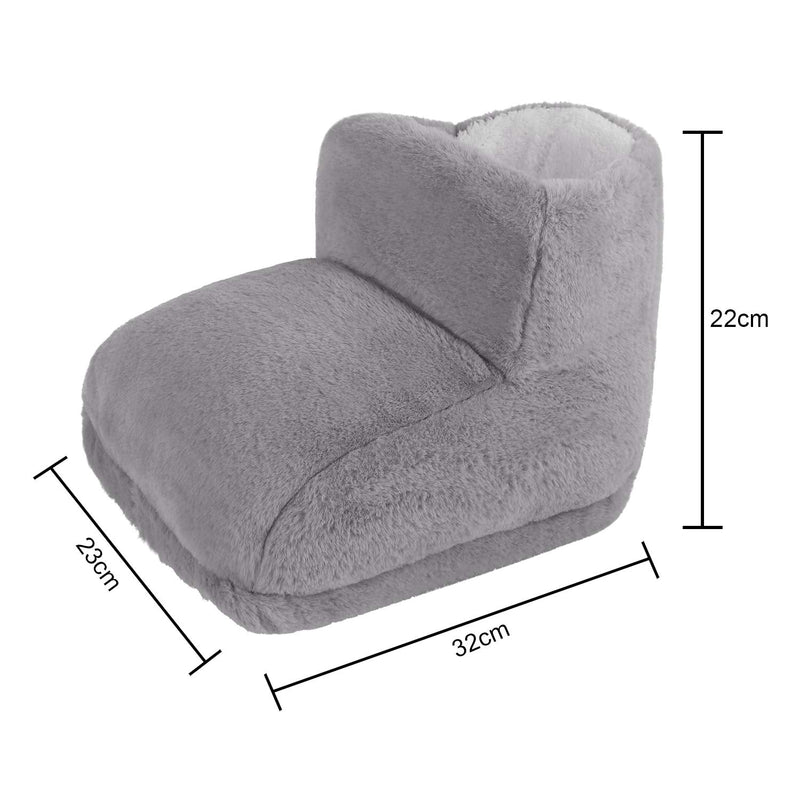 Foot Warmer Boots USB Soft Heating Pad for Pain Relief Fast Heating Thermal Shoes Anti-Slip Sole Massage Electric Feet Warmers for Women Men Grey - BeesActive Australia