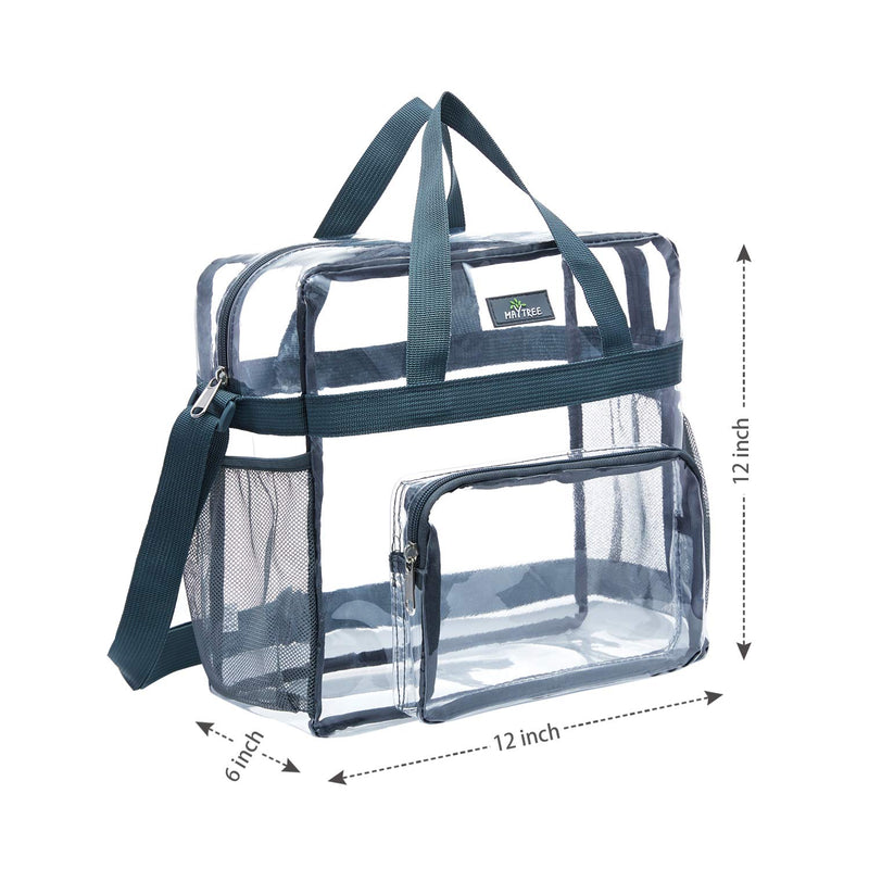 MAY TREE Clear Bag Stadium Approved, Transparent Tote Bag and See Through Tote Bag for Work, Sports Games and Concerts-12 x12 x6 (Gray) - BeesActive Australia