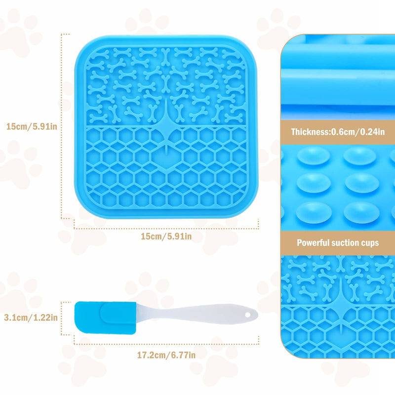 Lick Mat for Dogs Slow Feeder Licking Mat Anxiety Relief Lick Pad with Suction Cups for Peanut Butter Food Treats Yogurt, Pets Bathing Grooming Training Calming Mat 2 Pieces - BeesActive Australia