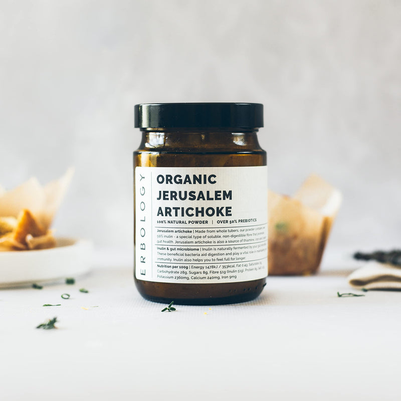 100% Organic Jerusalem Artichoke Powder 150g - Over 50% Prebiotic Inulin - Gut Health - Straight from Farm - Vegan and Gluten-Free - Non-GMO - No Additives or Preservatives - Recyclable Glass Jar - BeesActive Australia