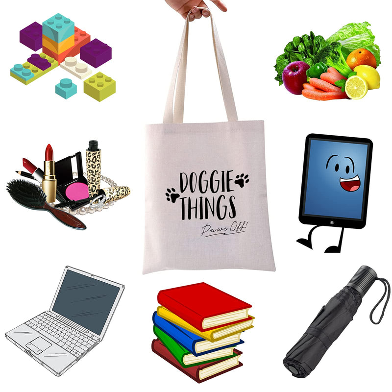 WCGXKO Dog Lover Gift Doggie Things Paws Off Cute Doggie Things Tote Bag Dog Toys Tote Bag (Doggie Things2) Doggie Things2 - BeesActive Australia