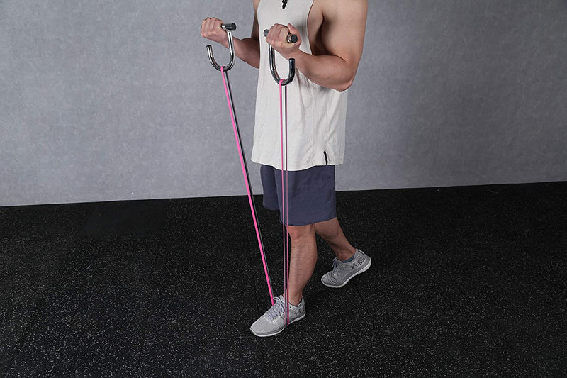 KYLIN SPORT Metal Resistance Band Handles Heavy Duty Industrial Grade Steel Knurled Surface Handles for Elastic Band Workouts (Chrome) - BeesActive Australia