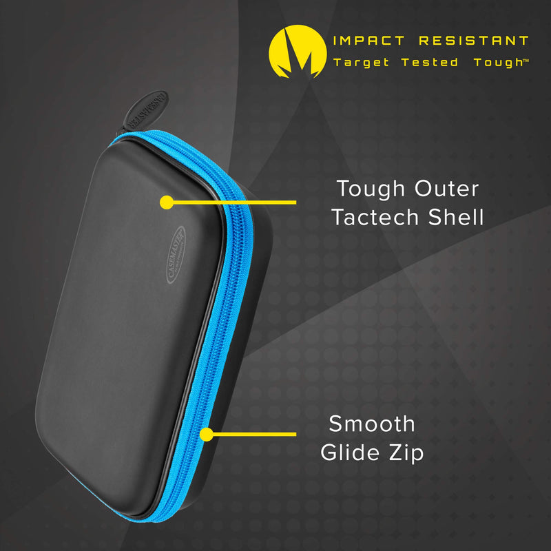 Casemaster Sentinel EVA Foam Shell Dart Case, Holds 6 Darts and Extra Accessories, Tips, Shafts and Flights, Compatible with Steel Tip and Soft Tip Darts Blue - BeesActive Australia