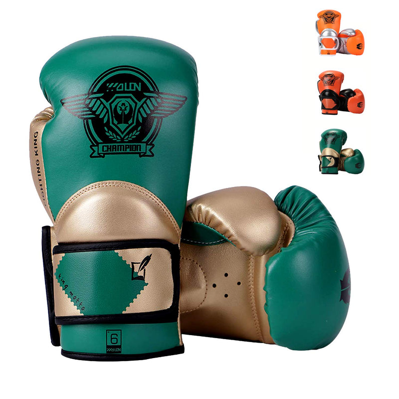 [AUSTRALIA] - HUINING Kids Boxing Gloves, Training Boxing Gloves for Kids Age 3-12, Cartoon Sparring Training Mitts Junior Punch PU Leather Protective Youth Boxing Gloves Green 6OZ 