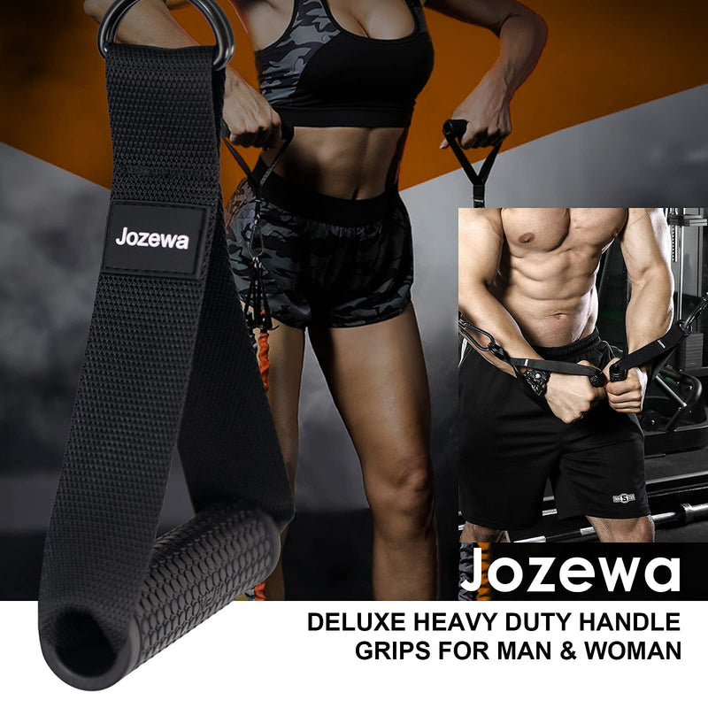 Resistance Band Handles for Cable Machine, Replacement Heavy Duty Exercise Rubber Grips with Durable Carabiners for Home Gym Fitness, Pull Up Bands, Pulley LAT Pull Down System Black - BeesActive Australia