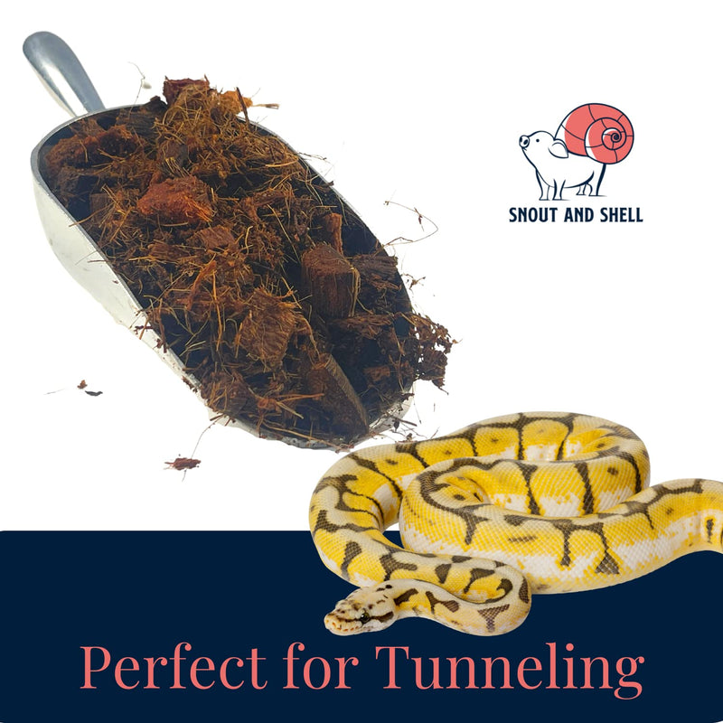Snout and Shell Reptile Coco Chip Bedding Substrate for Snakes, Lizards, Tortoises - 1.1 lb Brick - 500 Grams - BeesActive Australia